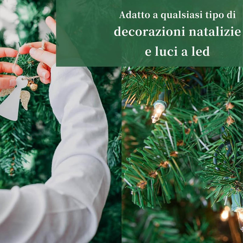 LEIVESTE Albero di Natale Slim Artificiale Verde con Base in Metallo