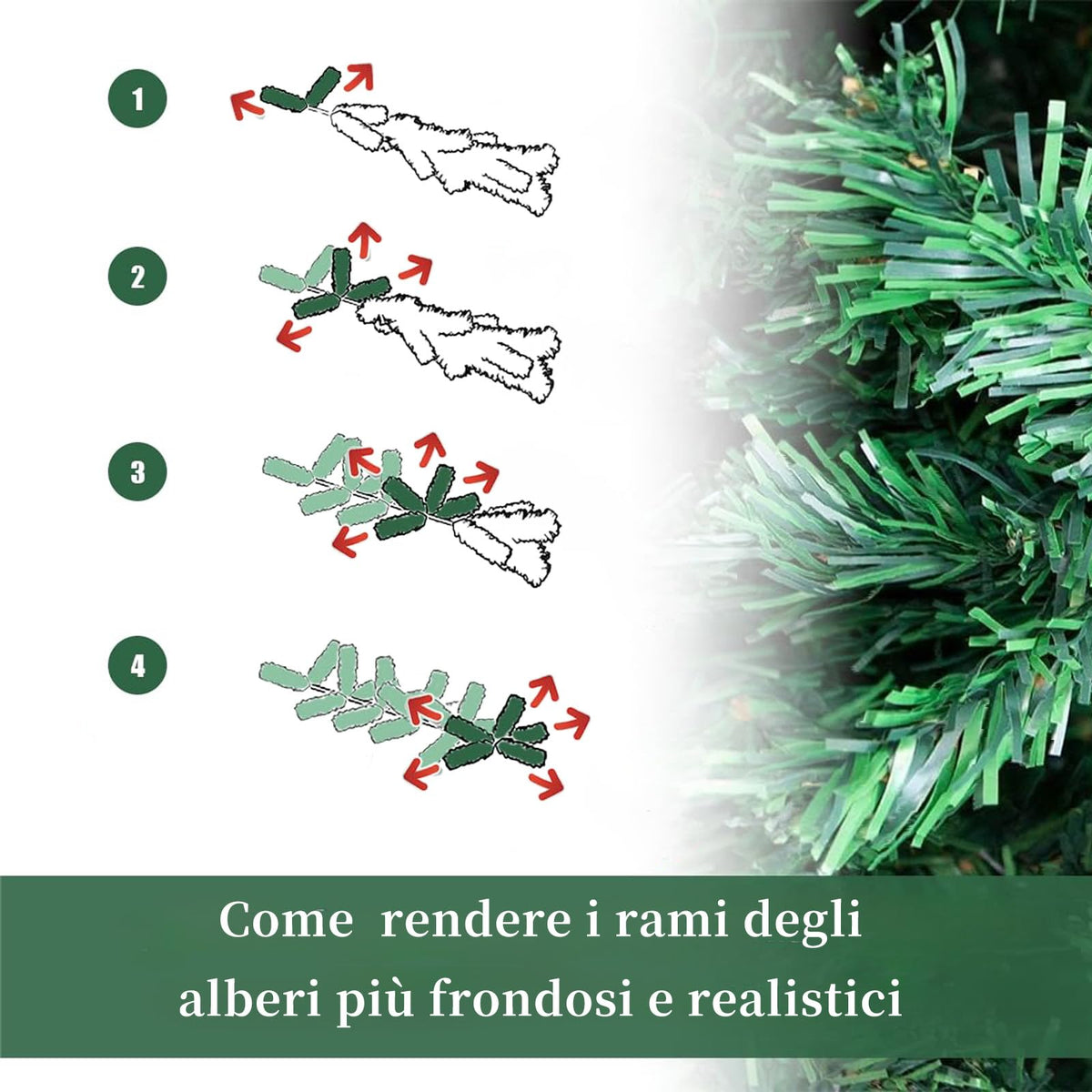 LEIVESTE Albero di Natale Slim Artificiale Verde con Base in Metallo